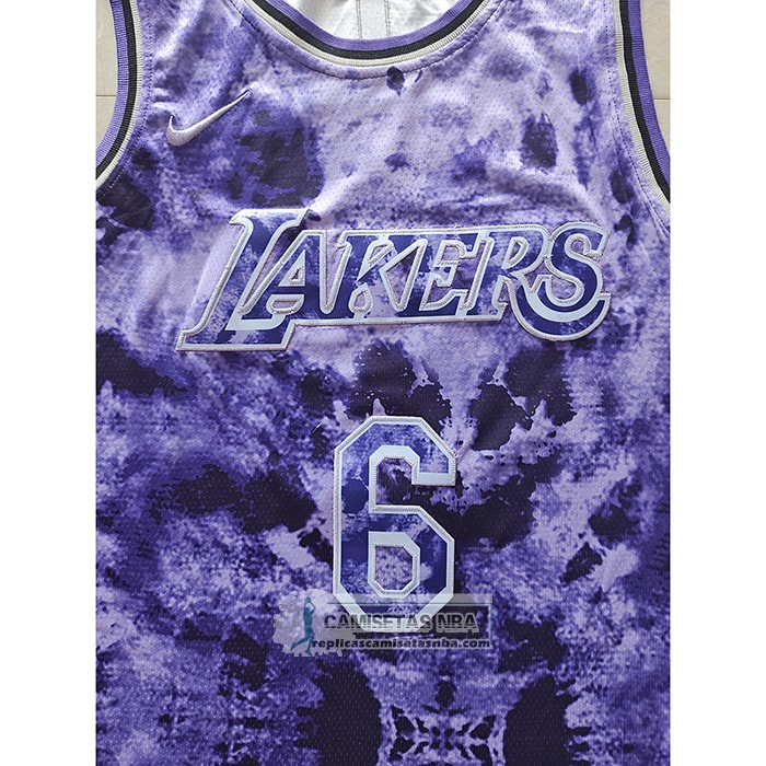 Camiseta Los Angeles Lakers LeBron James NO 6 Select Series 2023 Violeta